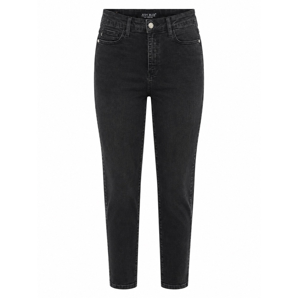 Judy Blue Faded Black Boyfriend Jeans Size 7/28 High Rise Stretch Tapered Leg